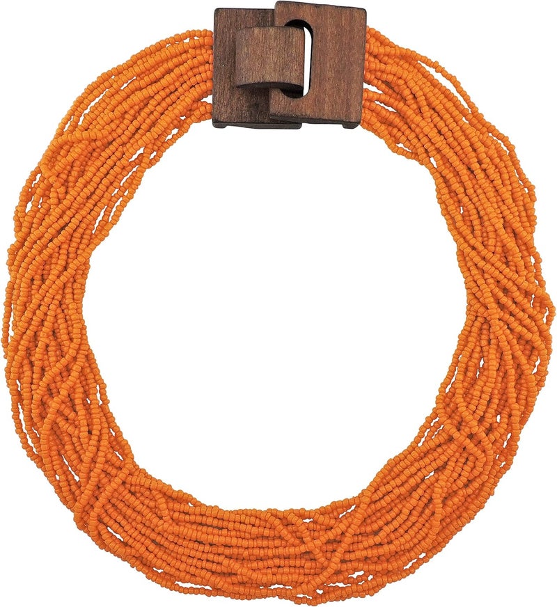 Coiris Beaded Strand Necklace for Women Boho Chunky Beaded Strand Necklace Bohemian Summer Beach Necklace Jewelry for Women(N0059-Black) - Image 1